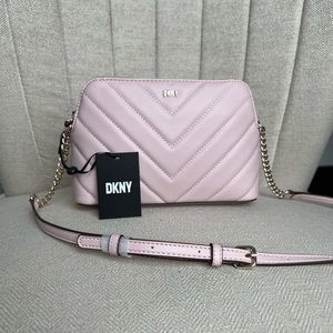 NWT DKNY VERONICA DOME CROSSBODY BAG PURSE PALE PINK QUILTED
